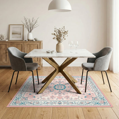 Pink Medallion Pink Floral Vintage Medallion Rug
