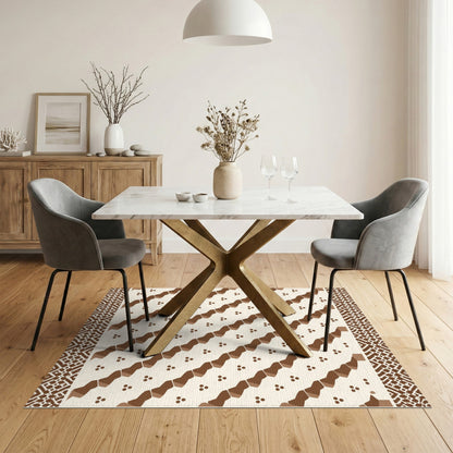 Brown Tribal Geometric Area Rug
