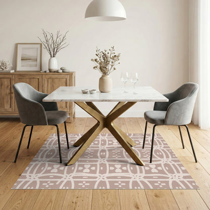 Beige Geometric Lattice Area Rug