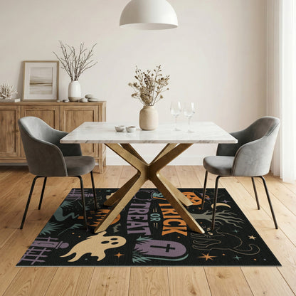 Multi-color and Patterns Trick or Treat Halloween Area Rug