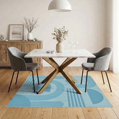 Geometric Modern Blue Geometric Area Rug