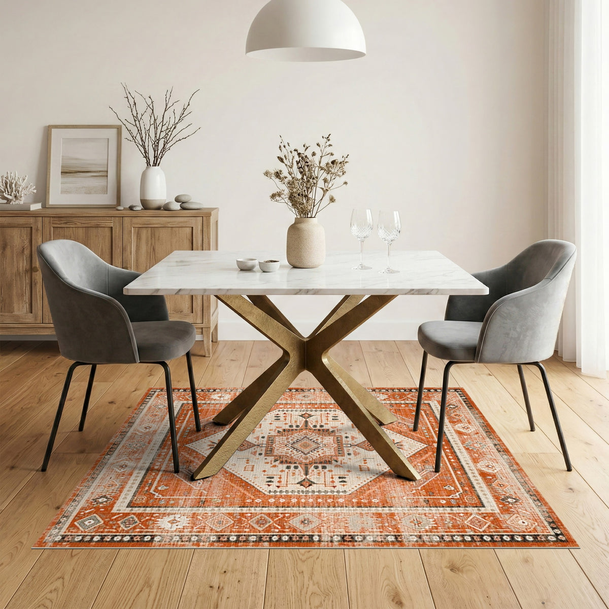 Heritage Tribal Orange Heritage Tribal Diamond Area Rug