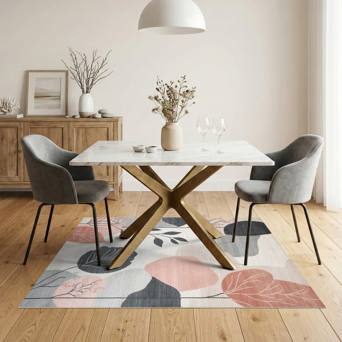 Abstract Leaf Area Rug