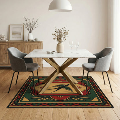 Flying Swallow Bird Area Rug