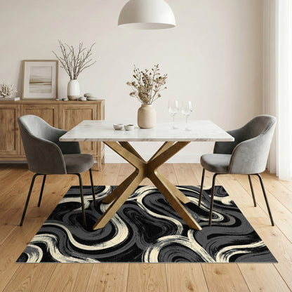 Abstract Area Swirl Black White Abstract Swirl Area Rug