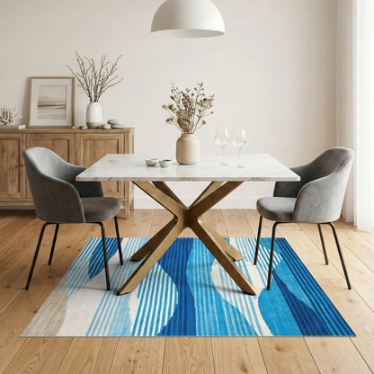 Blue Wave Coastal Area Rug