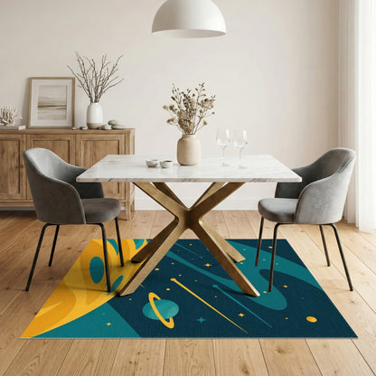 Cosmic Planets Washable Area Rug
