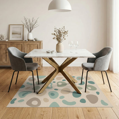 Abstract Neutral Pebble Area Rug