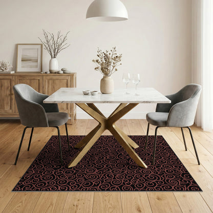 Red Spiral Swirl Area Rug