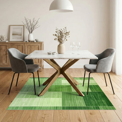 Geometric Modern Lush Green Geometric Block Area Rug