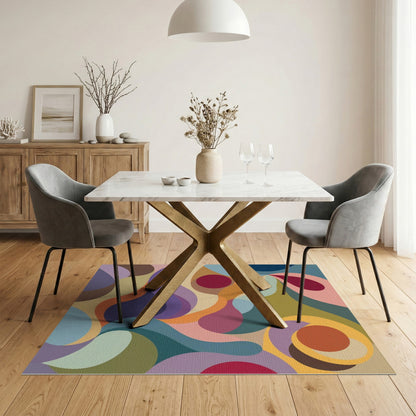 Abstract Area Multi-color and Patterns Vibrant Multi-Color Abstract Swirl Area Rug
