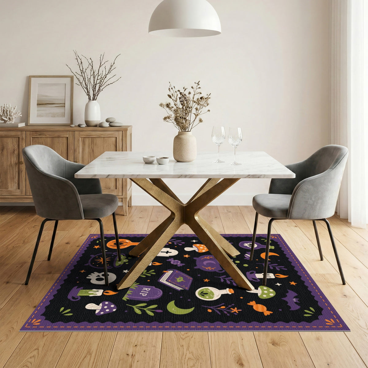 Spooky Halloween Icons Kids Area Rug