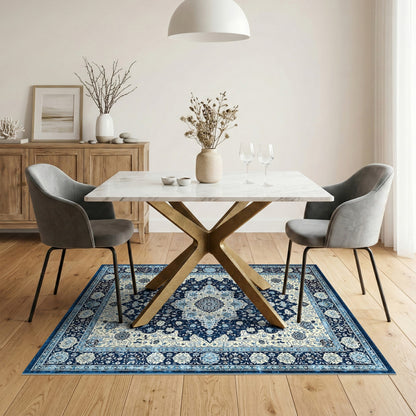 Blue Persian Medallion Area Rug