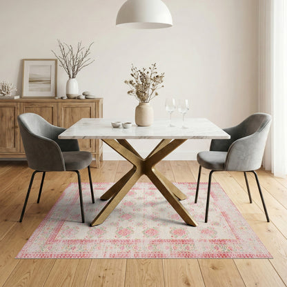 Pink Floral Vintage Area Rug