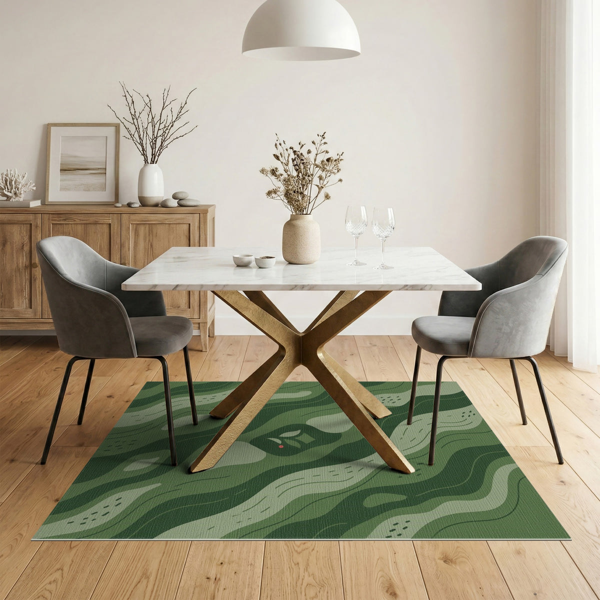 Green Abstract Area Green Wave Abstract Area Rug