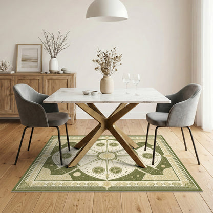 Green Heritage Celestial Compass Rug