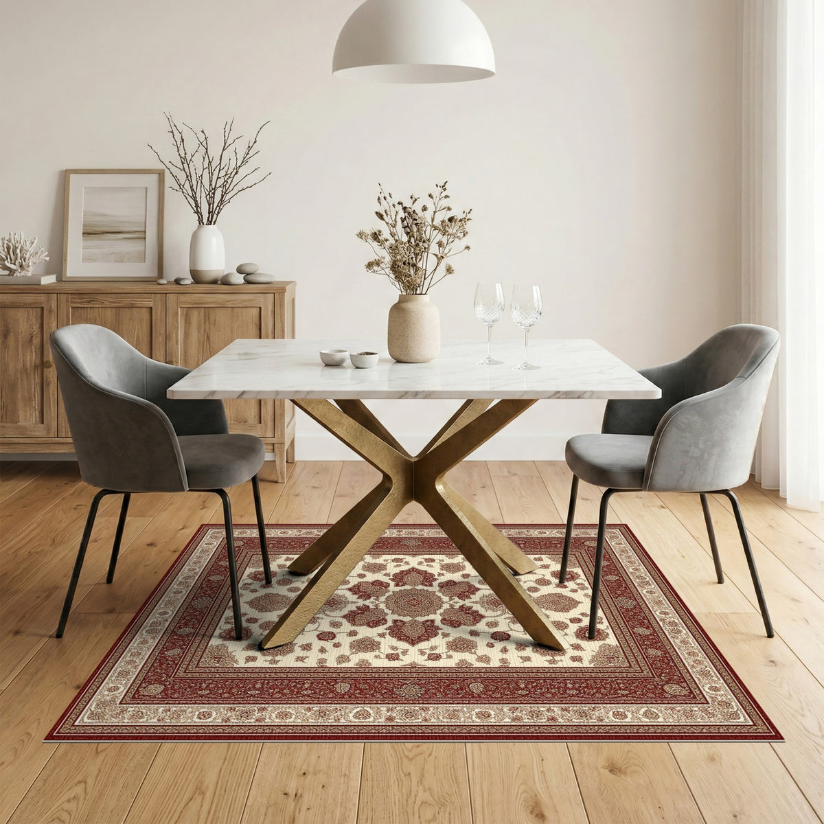 Red Floral Persian No. 27 Area Rug