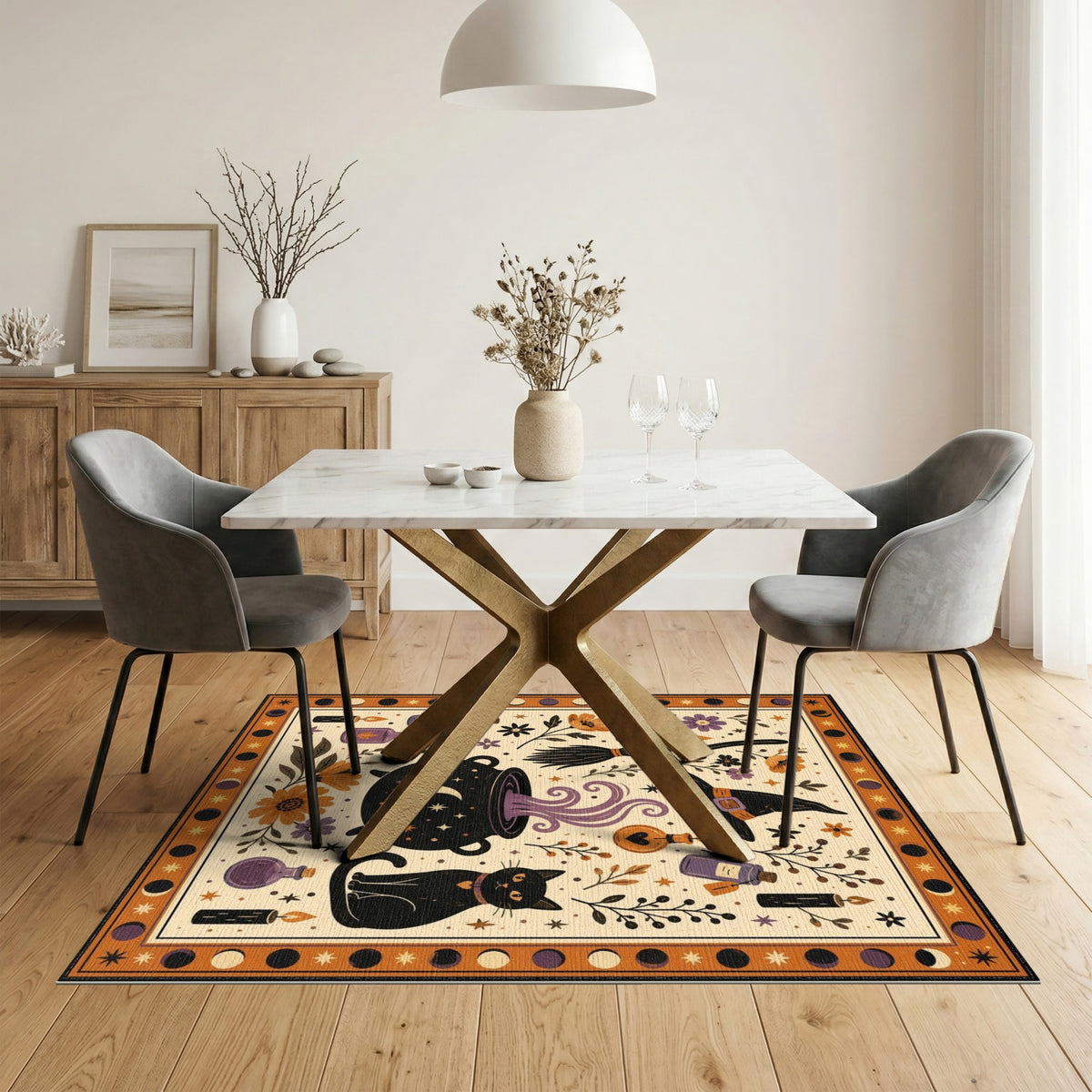 Witch Cauldron Halloween Area Rug