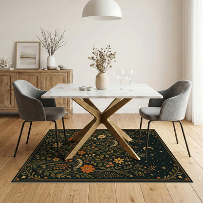 Multi-color and Patterns Celestial Floral Gold Area Rug