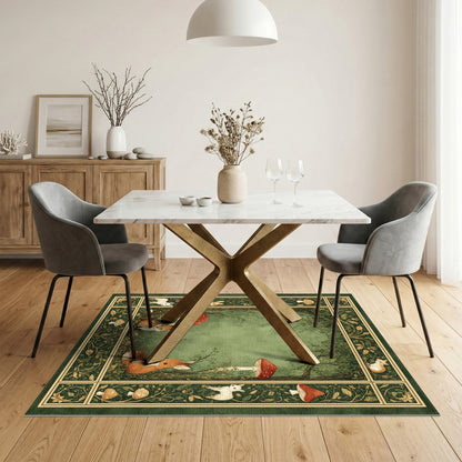 Enchanted Forest Fox and Rabbit Area Rug