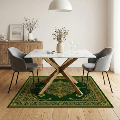 Green Gold Ornate Persian Area Rug