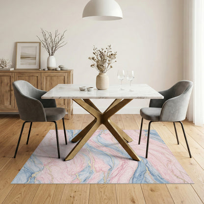 Pink Abstract Area Pink Blue Marble Swirl Area Rug