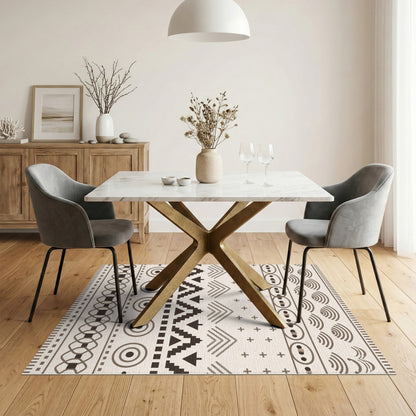 Brown Heritage Tribal Geometric Area Rug