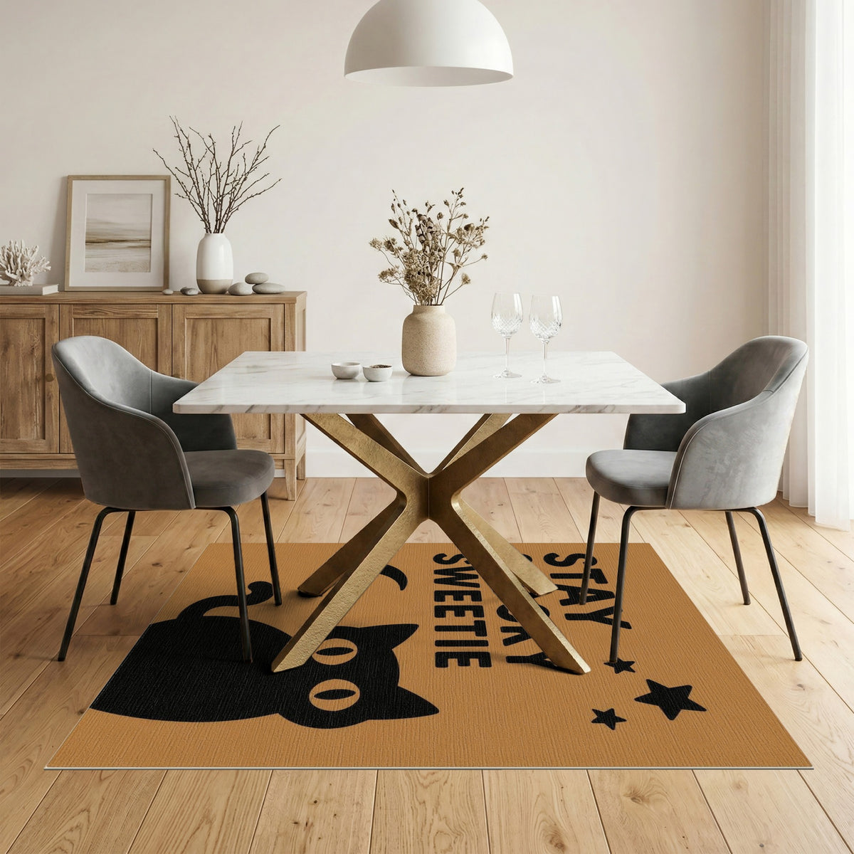 Stay Spooky Sweetie Black Cat Area Rug