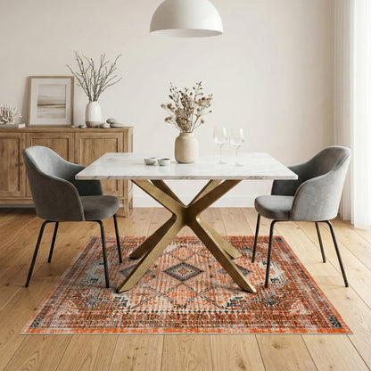 Orange Heritage Tribal Area Rug