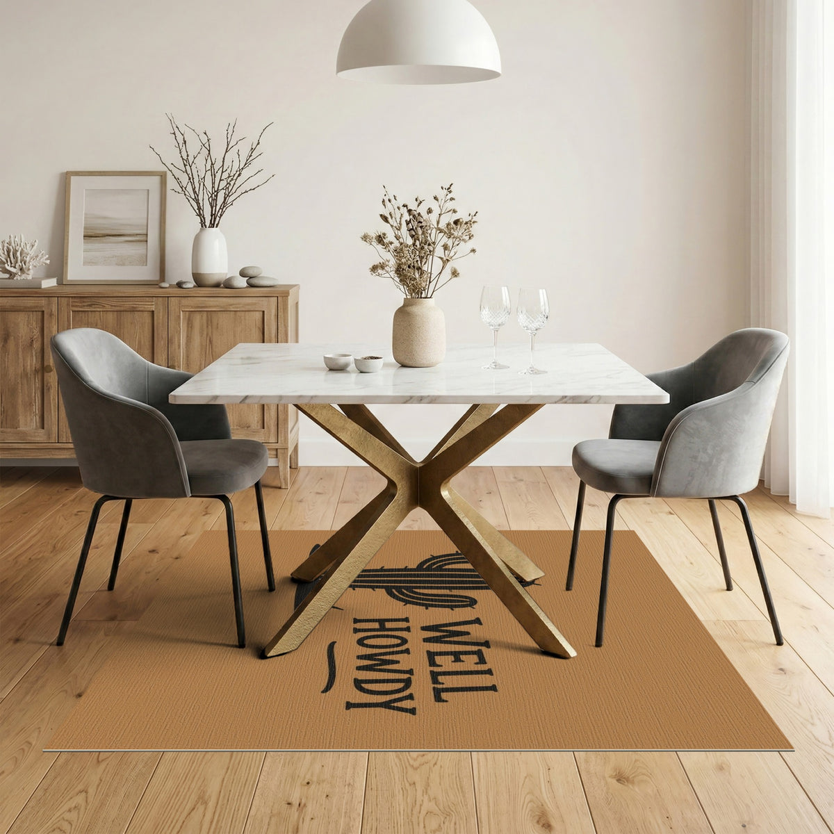 Well Howdy Cactus Southwestern Area Rug