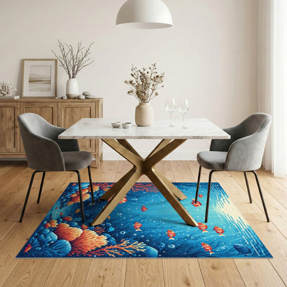Ocean Coral Reef Fish Area Rug