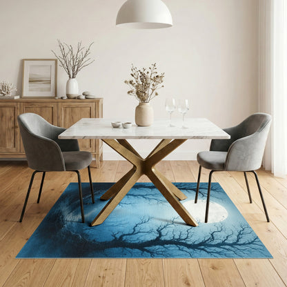 Moonlit Forest Path Area Rug