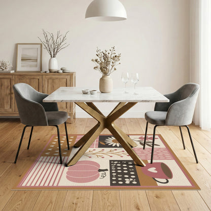 Pink Autumn Patchwork Area Rug