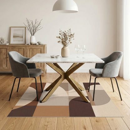 Modern Geometric Brown Tan Area Rug
