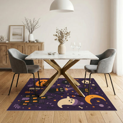 Cute Halloween Purple Kids Cartoon Area Rug