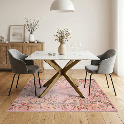 Pink Rose Floral Vintage No. 22 Area Rug