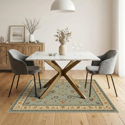 Blue Floral Vintage Area Rug