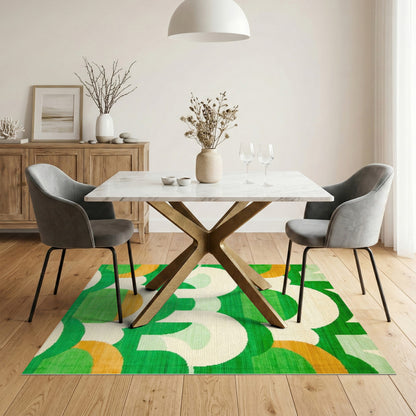 Green Geometric Arch Area Rug