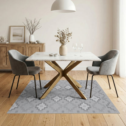 Grey Geometric Area Rug