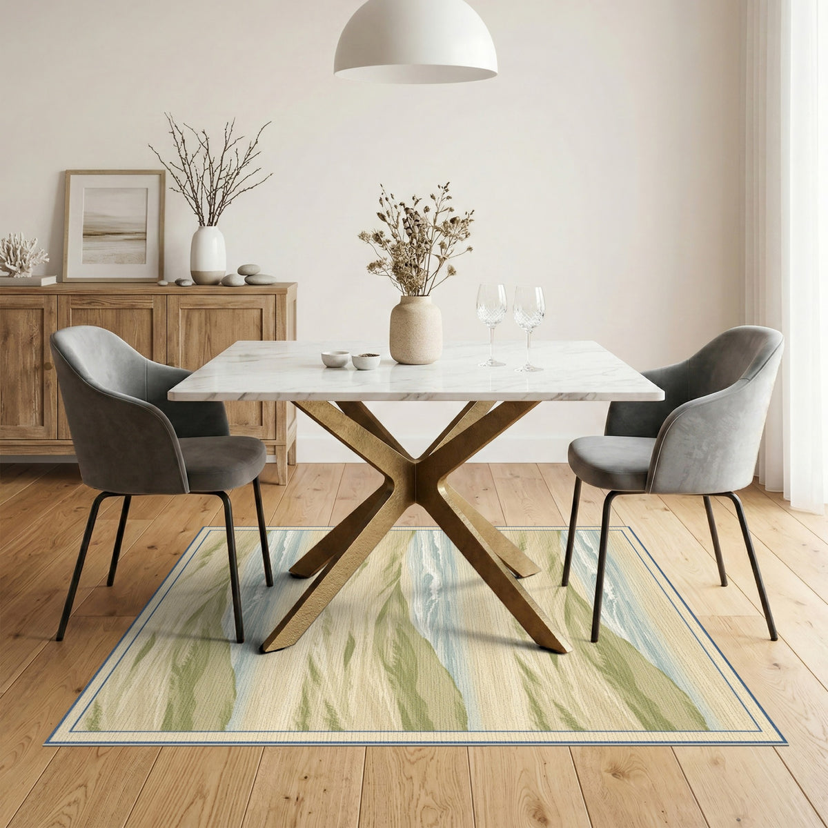 Coastal Dunes Beige Area Rug