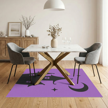 Purple Haunted Castle Kids Rug