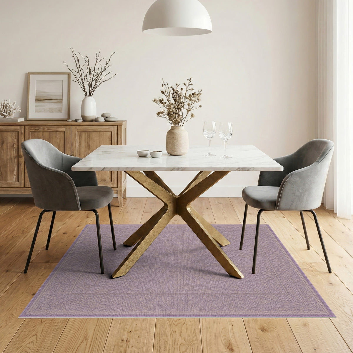 Purple Floral Vintage Area Rug