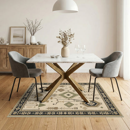 Heritage Tribal Beige Geometric Beige and Neutral Area Rug