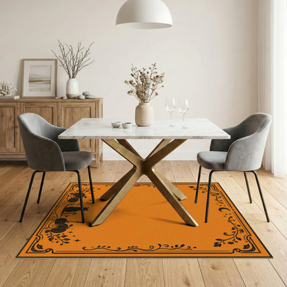 Orange Cat Pumpkin Washable Area Rug
