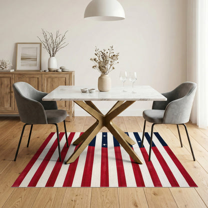 Multi-color and Patterns American Flag Washable Area Rug