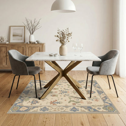 Beige Persian Floral Medallion Rug