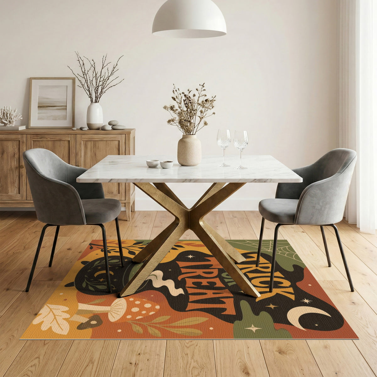 Trick or Treat Halloween Cauldron Area Rug