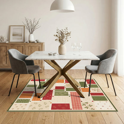 Patchwork Berry Plaid Area Rug