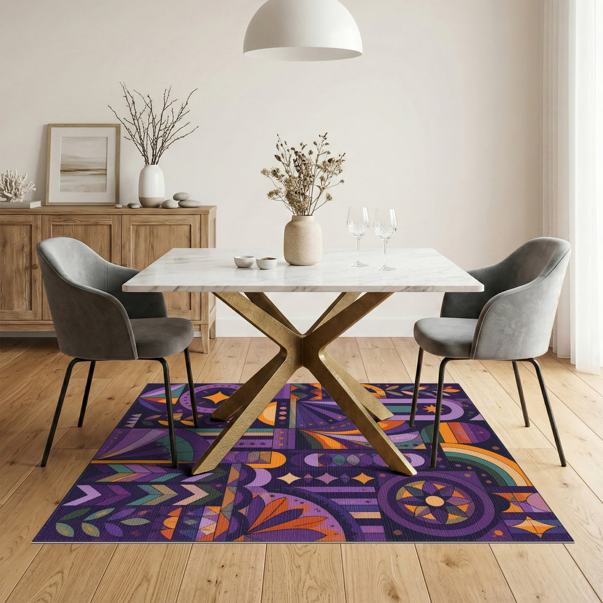 Vibrant Mosaic Geometric Area Rug