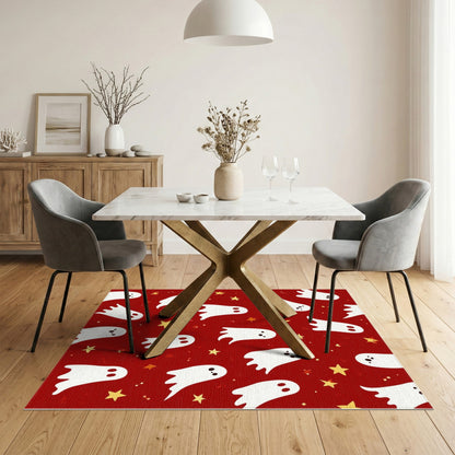 Ghosts Stars Red Kids Area Rug